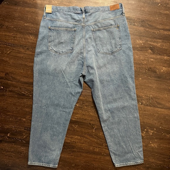 Madewell The Mom Blue Jeans Womens 36 High Rise 100% Cotton Plus size Capri - Picture 3 of 11
